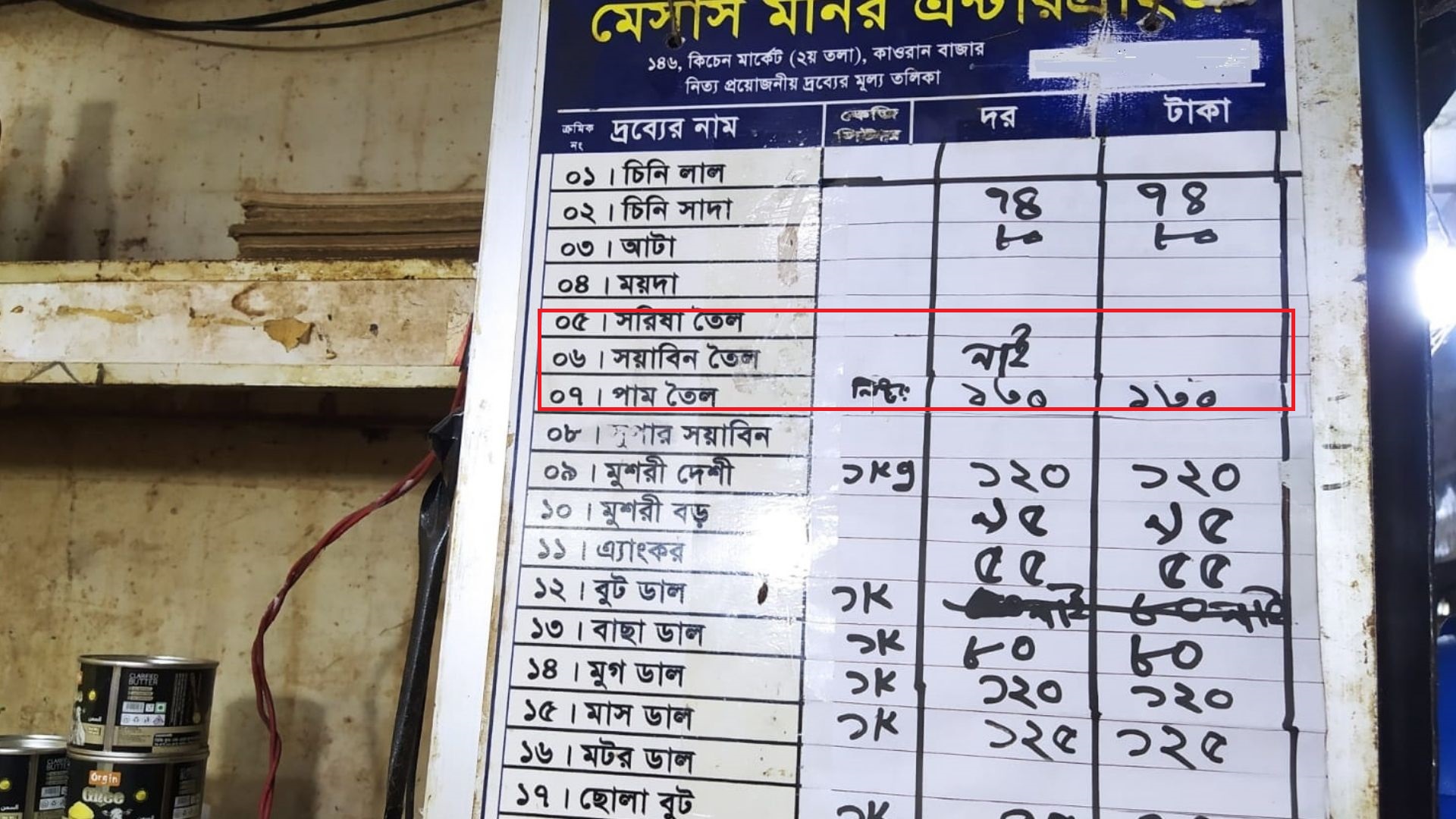 'সয়াবিন তেল নাই'