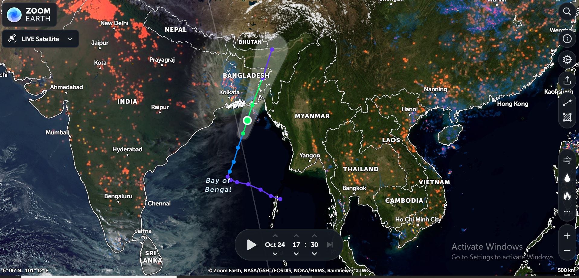 ঘূর্ণিঝড় ‘সিত্রাং’র লাইভ আপডেট ৪ ওয়েবসাইটে