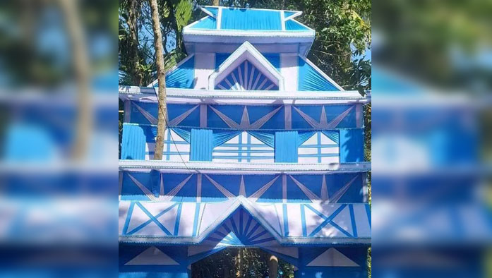 আর্জেন্টিনার পতাকার রঙে বিয়ের গেট