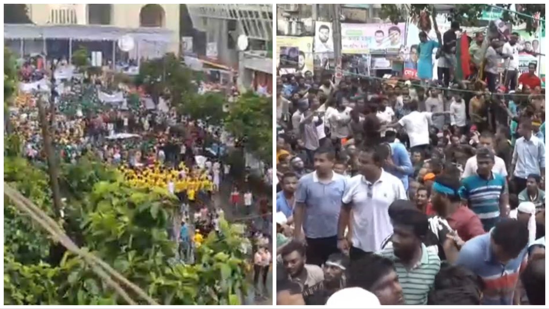 বৃষ্টি বাধা উপেক্ষা করে চলছে আওয়ামী লীগ-বিএনপির সমাবেশ