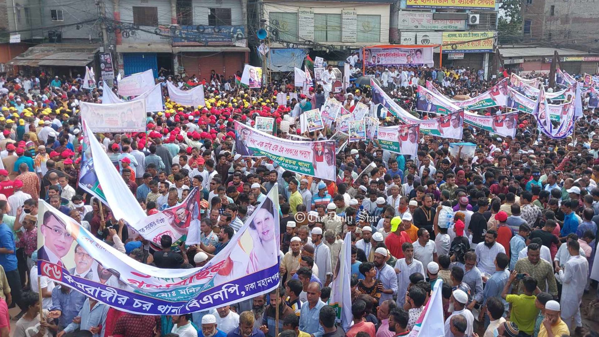 একদফা দাবিতে দয়াগঞ্জ ও গুলশান থেকে বিএনপির গণমিছিল