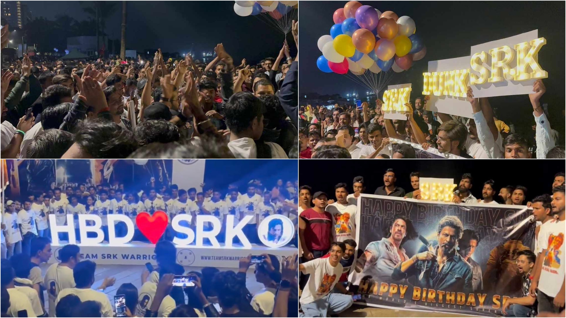 ৫৮ বছরে শাহরুখ খান, মান্নাতের সামনে হাজারো ভক্ত 