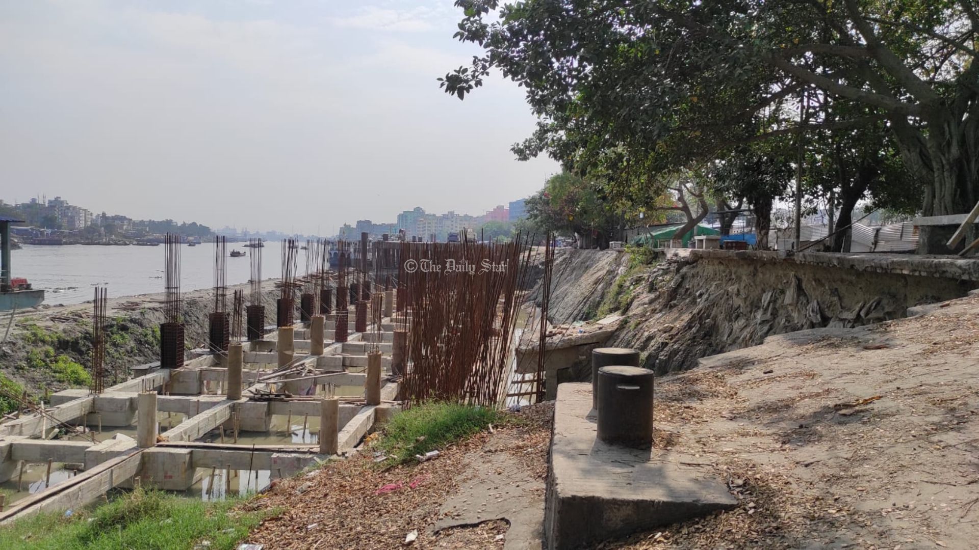 শীতলক্ষ্যা পাড়ে অর্ধশতাধিক গাছ কাটল বিআইডব্লিউটিএ