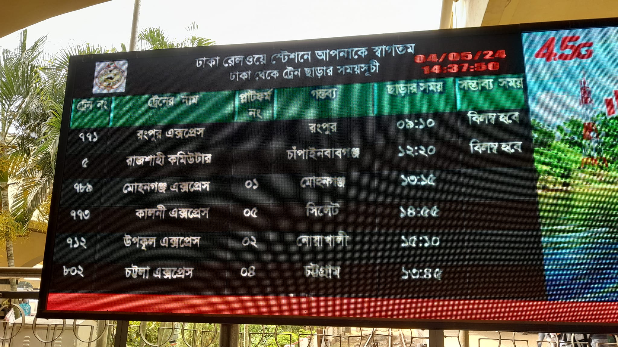 উত্তর-পশ্চিমাঞ্চল, ময়মনসিংহগামী ট্রেনে শিডিউল বিপর্যয়