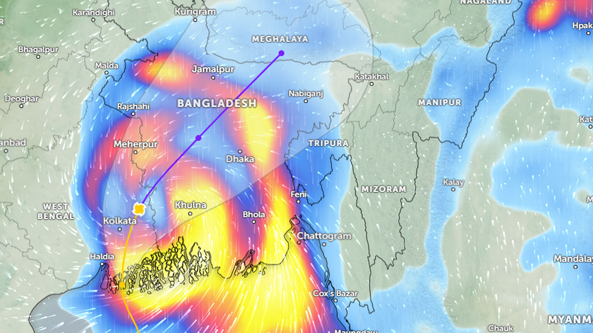 দুর্বল হয়ে রিমাল এখন গভীর স্থল নিম্নচাপ