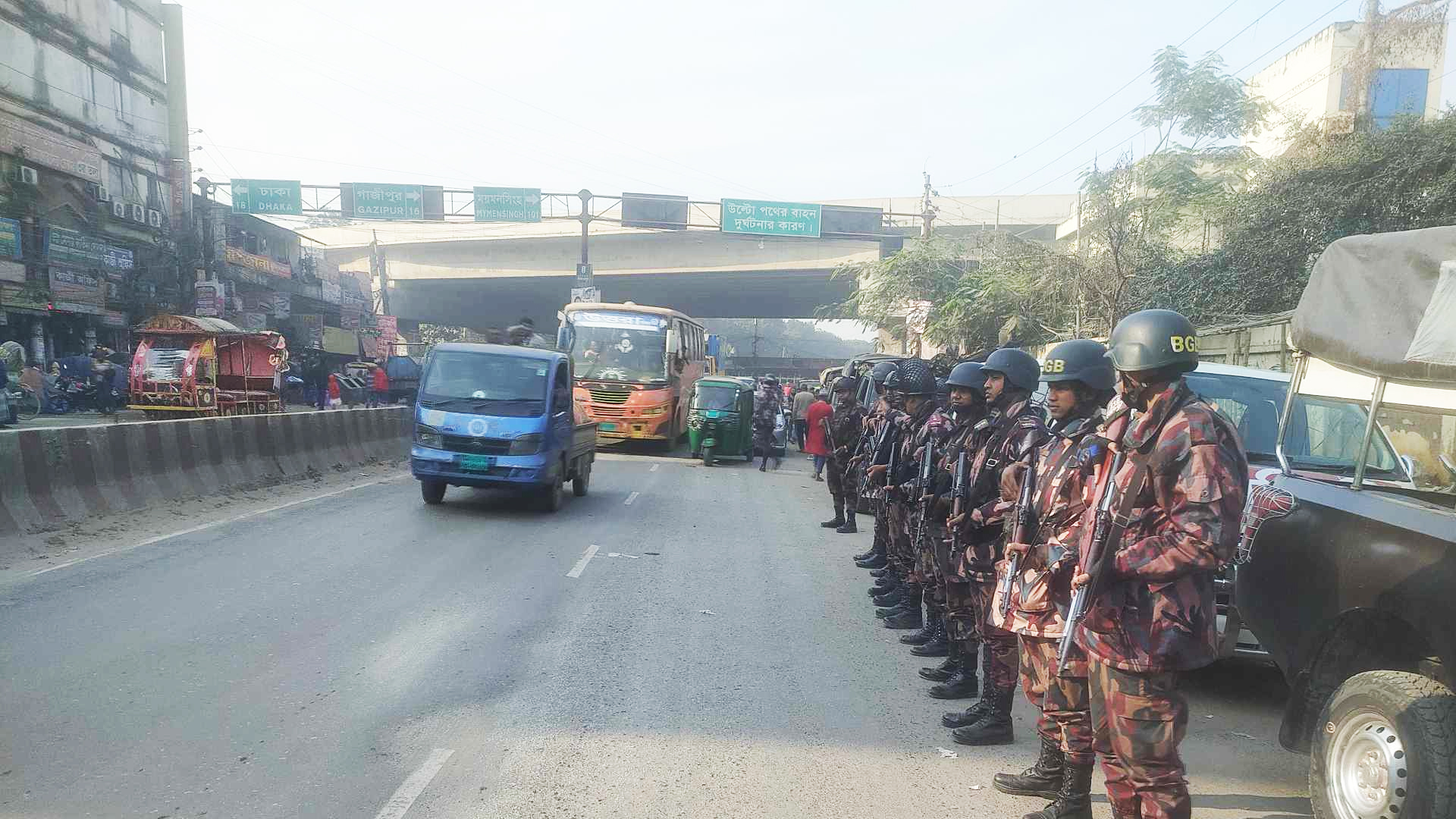 টঙ্গীতে ৪ প্লাটুন বিজিবি মোতায়েন