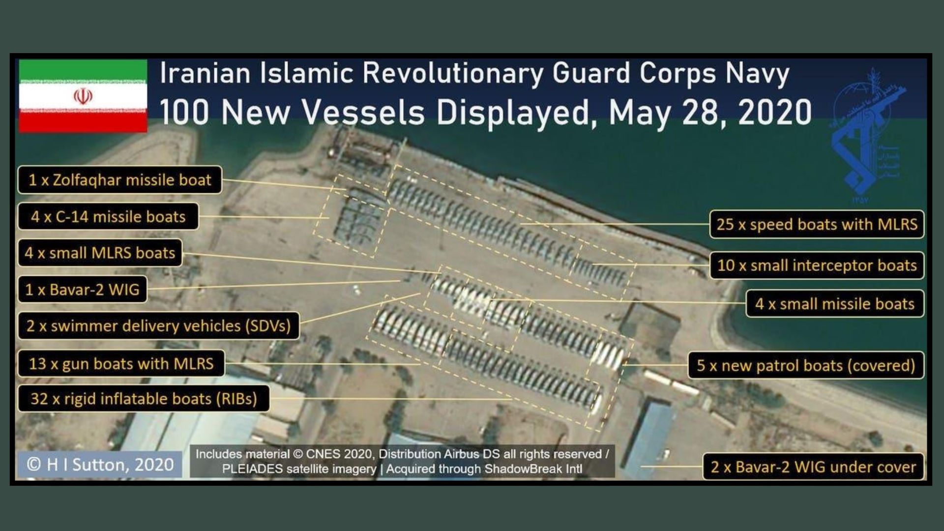 আইআরজিসির নৌবাহিনীর প্রদর্শনীতে ইরানের ১০০টি নতুন নৌযান। ছবি: ফোর্বস