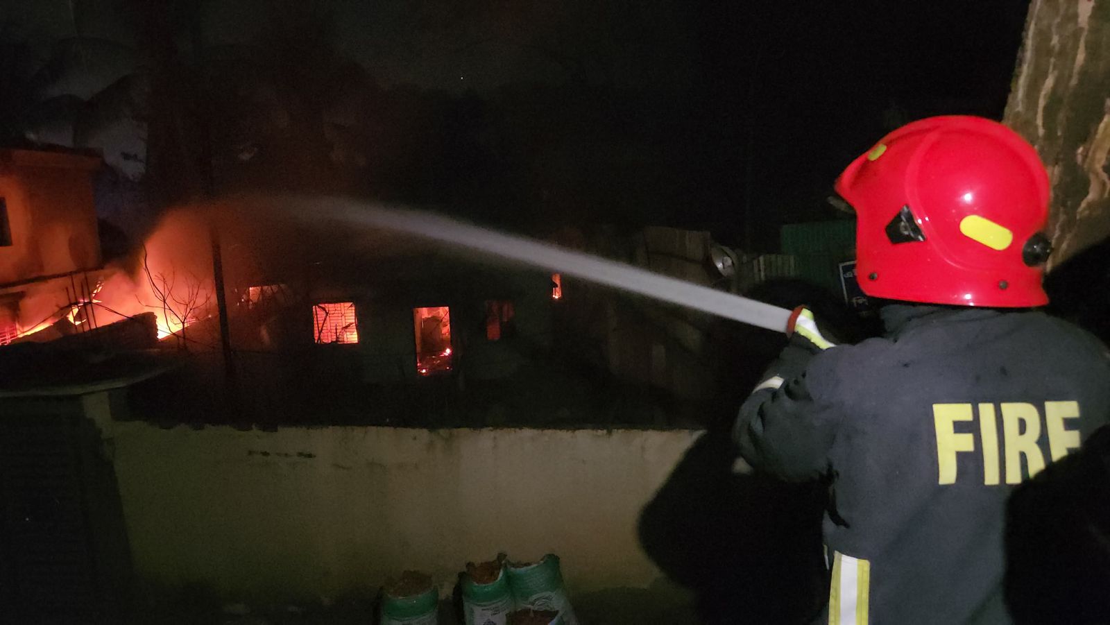 পরিস্থিতি নিয়ন্ত্রণে কাজ করছে ফায়ার সার্ভিস। ছবি: সংগৃহীত