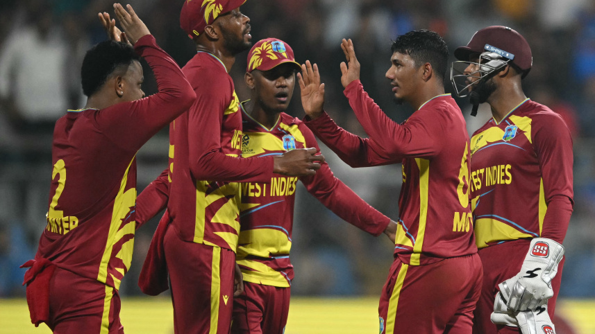 West Indies' Gudakesh Motie 