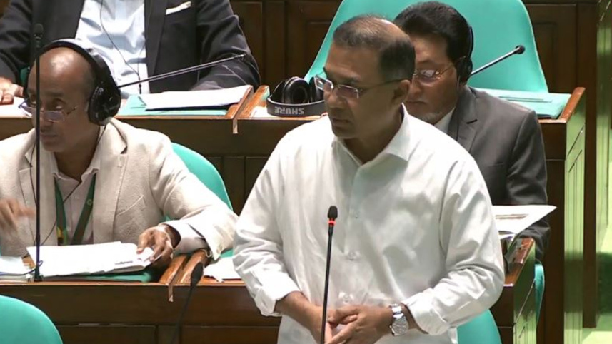 সংসদে বক্তব্য দিচ্ছেন প্রধানমন্ত্রী তারেক রহমান। ছবি: সংগৃহীত