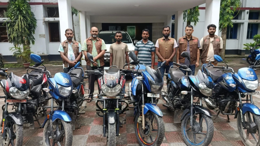 জামালপুর ও শেরপুরে মোটরসাইকেল চোরচক্রের ৯ সদস্য গ্রেপ্তার। ছবি: সংগৃহীত