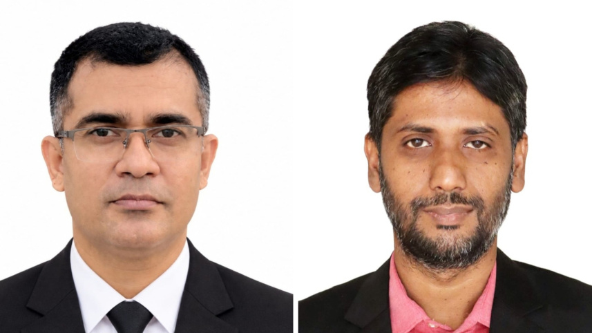 ডিএসএফ সভাপতি রাশেদ আলী ও সাধারণ সম্পাদক হুমায়ূন কবীর। ছবি: সংগৃহীত
