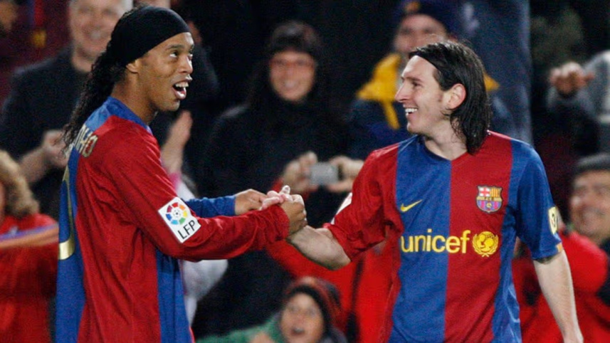 Lionel messi  and Ronaldinho