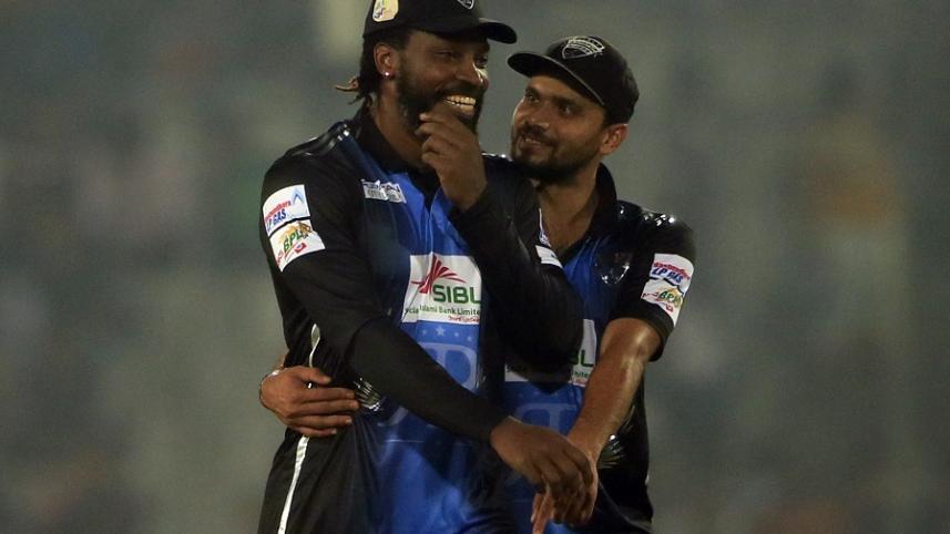 ক্রিস গেইল ও মাশরাফি বিন মর্তুজা 