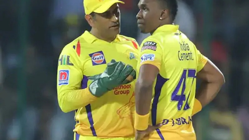 dhoni and bravo