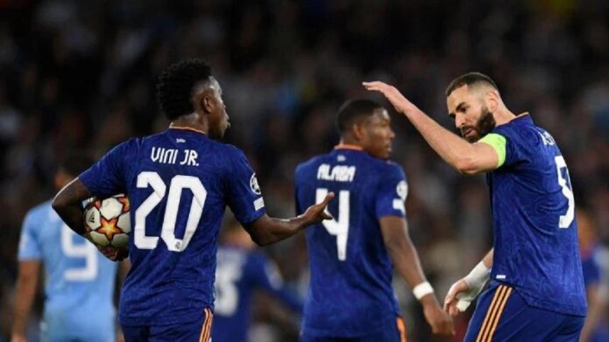 Vinicius Jr and Karim Benzema