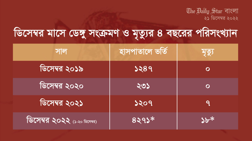 ডিসেম্বরেও ডেঙ্গুর প্রকোপ