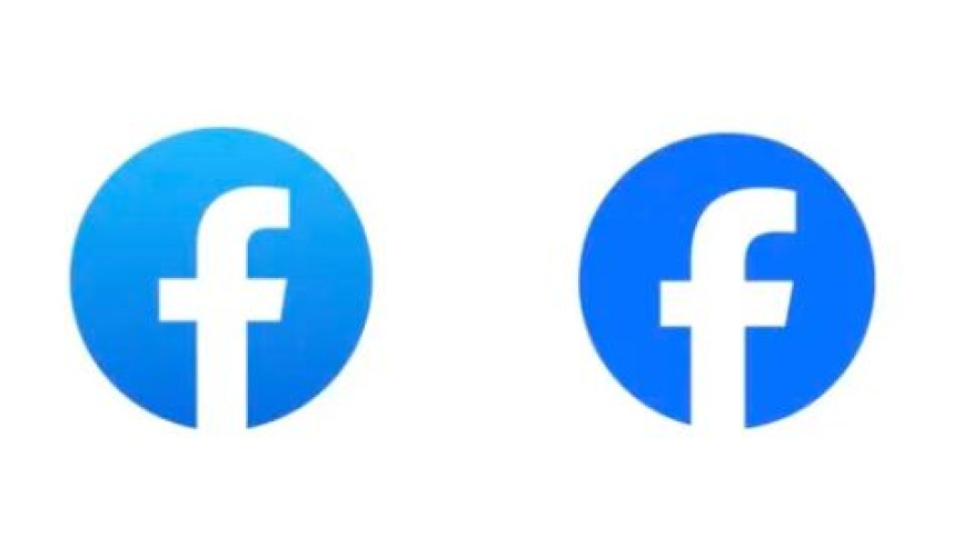 ফেসবুকের পুরনো লোগো (বাঁয়ে) বনাম নতুন লগো (ডানে)। ছবি: সংগৃহীত