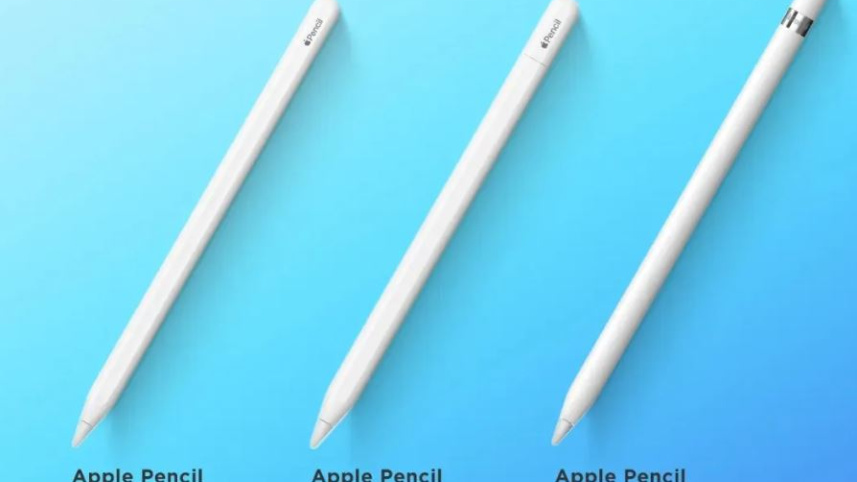 তিন জেনারেশনের অ্যাপল পেন্সিল। ছবি: সংগৃহীত