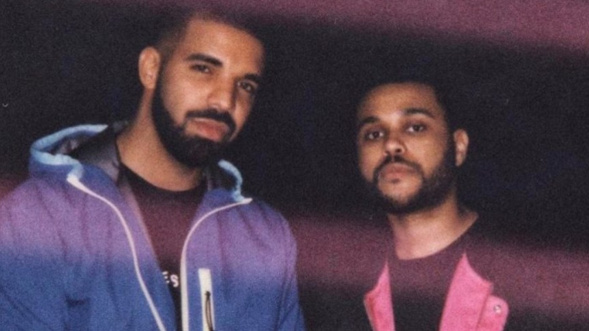 কানাডীয় সংগীত শিল্পী ড্রেক (বাঁয়ে) ও দ্য উইকেন্ড। ছবি: সংগৃহীত