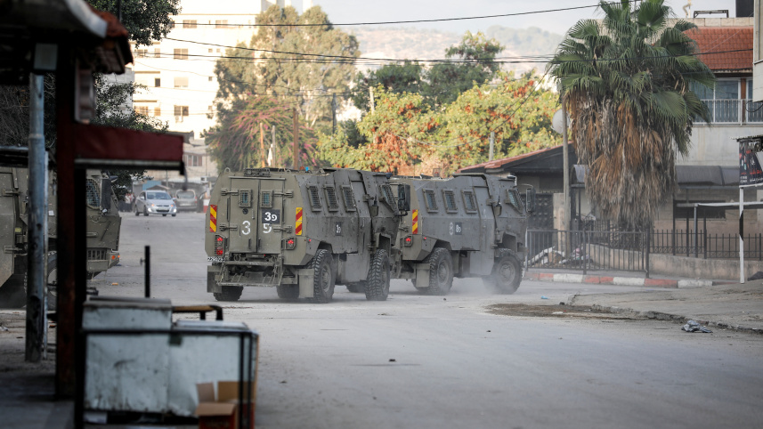জেনিন শহরে প্রায় ৮০টির মতো সামরিক পরিবহন প্রবেশ করেছে। ছবি: রয়টার্স