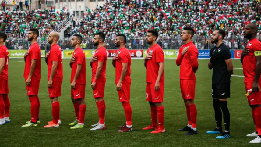 ফিলিস্তিন ফুটবল দল। ছবি: এএফপি