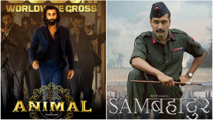 'অ্যানিমেল' ও 'স্যাম বাহাদুর' সিনেমার পোস্টার