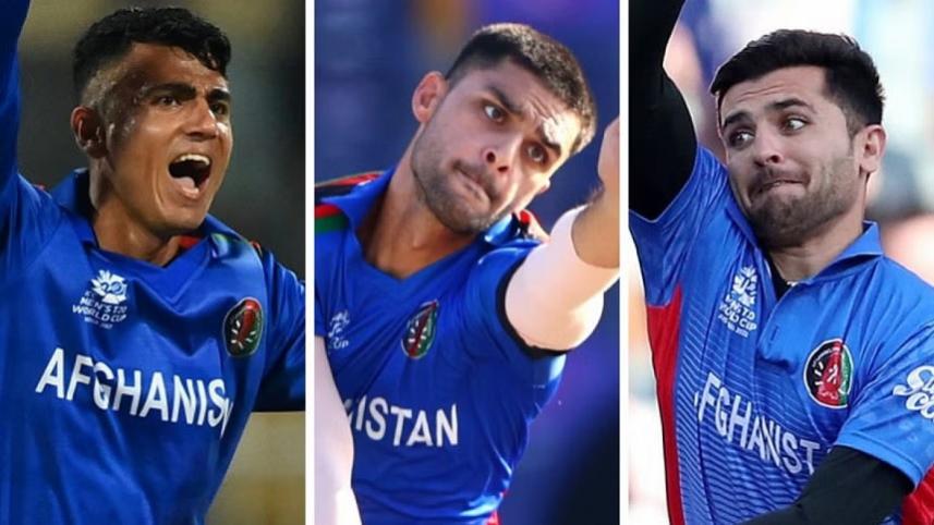 Mujeeb Ur Rahman, Fazalhaq Farooqi and Naveen Ul Haq