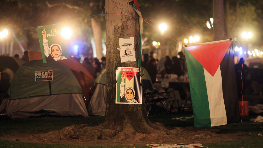 সাউদার্ন ক্যালিফোর্নিয়া বিশ্ববিদ্যালয়ে বিক্ষোভ। ছবি: রয়টার্স