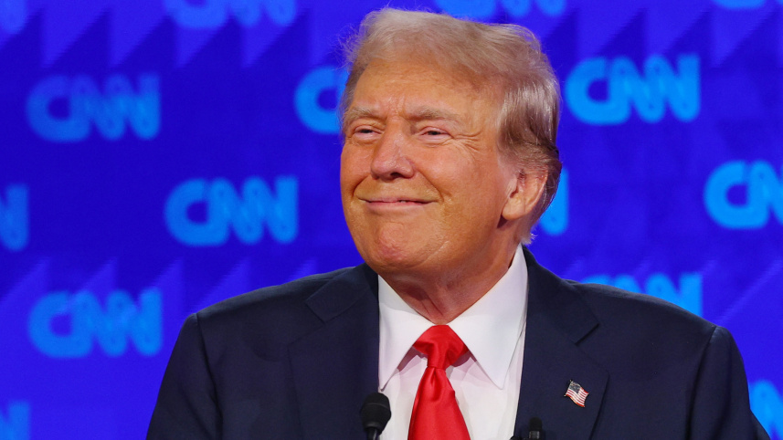 মার্কিন প্রেসিডেন্সিয়াল ডিবেটে ট্রাম্প। ছবি: রয়টার্স