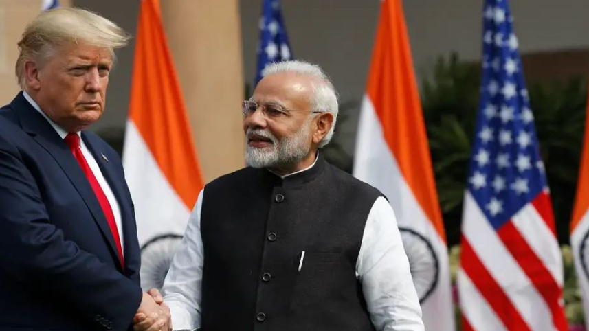 ডোনাল্ড ট্রাম্প ও নরেন্দ্র মোদি। ফাইল ছবি: এএফপি