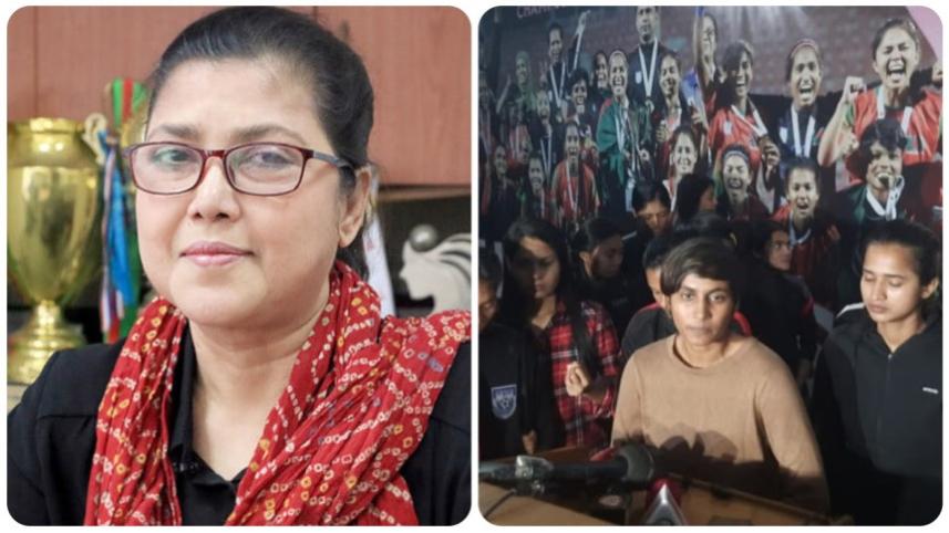 নারী ফুটবলারদের অনুশীলন