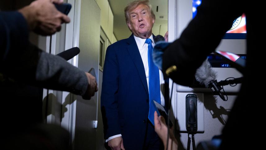 Trump inside Airforce One