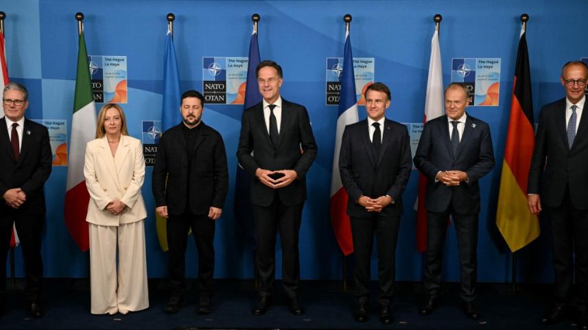 ন্যাটো সম্মেলনে জোটের কয়েকজন গুরুত্বপূর্ণ নেতা। ছবি: এএফপি