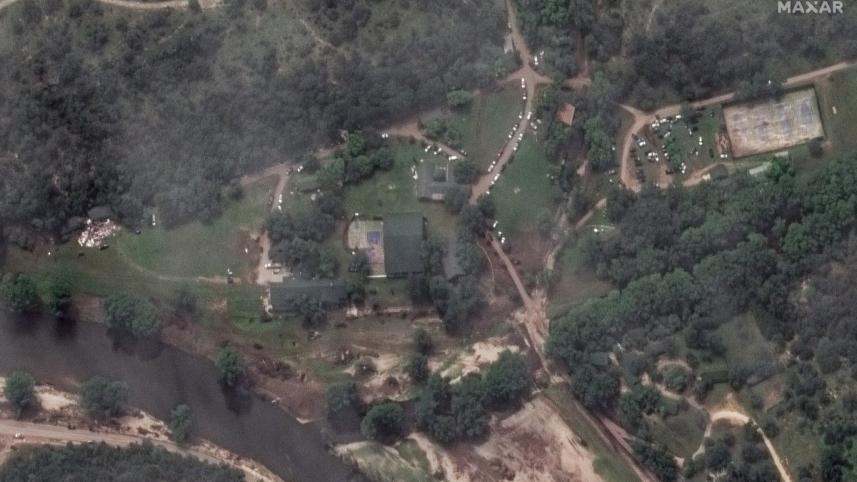 টেক্সাসের বন্যাকবলিত এলাকার স্যাটেলাইট চিত্র। ছবি: এএফপি