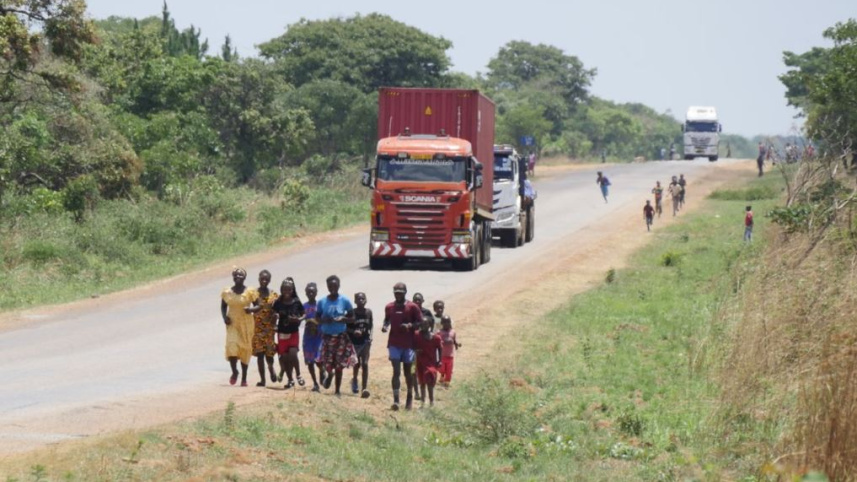 স্কুলে যাওয়ার পথে কাটোর সঙ্গে ম্যারাথন দৌড়ে যোগ দেয় শিশুরা। ছবি: সংগৃহীত