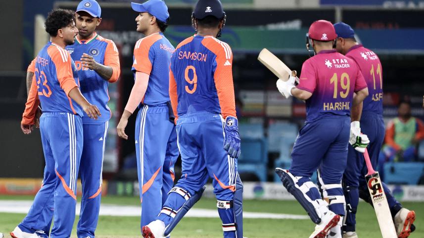 India's players celebrate 
