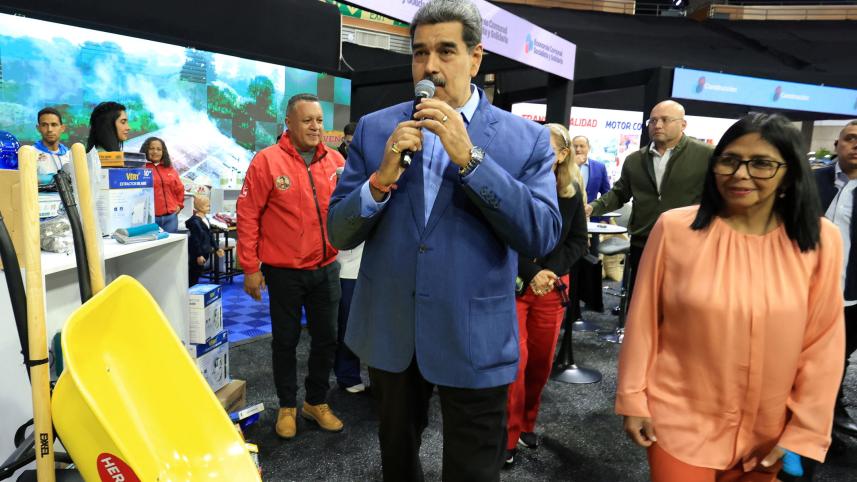 Delcy Rodriguez and Nicholas Maduro