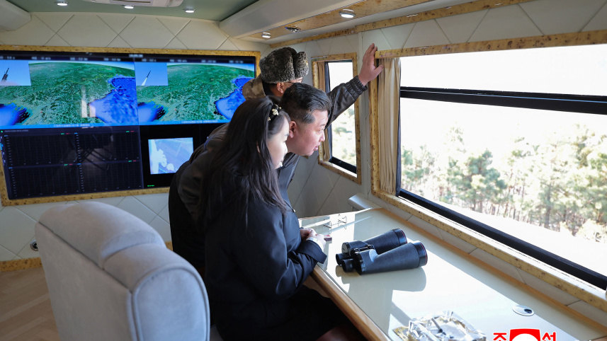 Kim Jong Un and his daughter