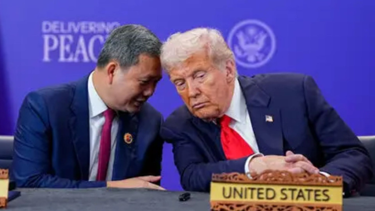 কম্বোডিয়ার প্রধানমন্ত্রী হুন মানেত ও মার্কিন প্রেসিডেন্ট ডোনাল্ড ট্রাম্প। ছবি: সংগৃহীত