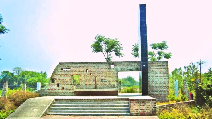 জাটিভাঙা গণহত্যায় শহীদদের স্মরণে নির্মিত স্মৃতিস্তম্ভ।