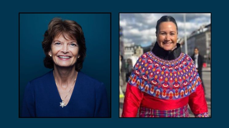 আলাস্কার মার্কিন সিনেটর লিসা মুরকোস্কি(বামে) ও ডেনিশ পার্লামেন্ট সদস্য আজা চেমনিৎজ (ডানে)। ছবি: স্টার অনলাইন গ্রাফিক্স