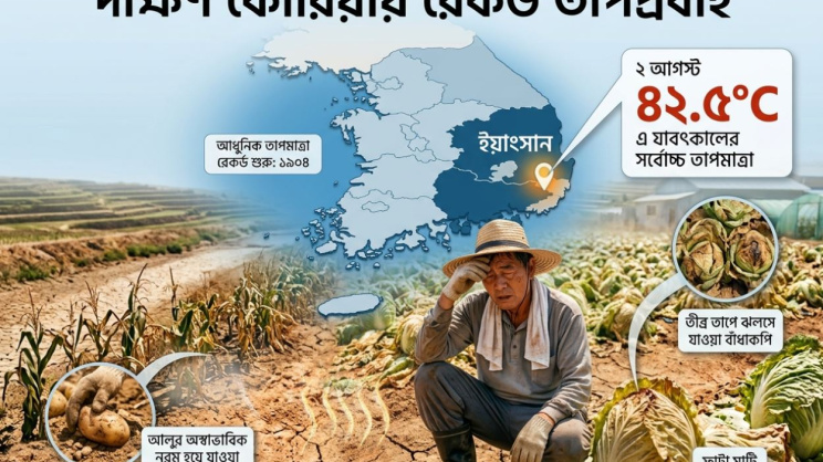 দক্ষিণ কোরিয়ায় এল নিনোর প্রভাব। ছবি: এআই 
