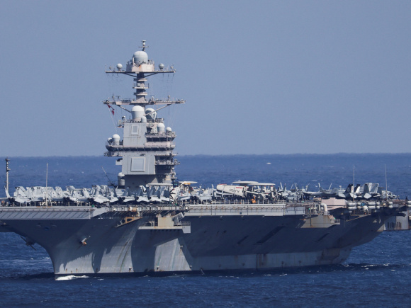 মার্কিন রণতরি জেরাল্ড আর ফোর্ড। ফাইল ছবি: রয়টার্স