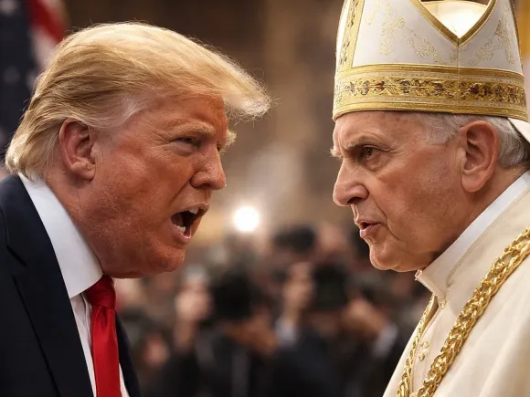 ট্রাম্প বনাম পোপ। ছবি: এআই দিয়ে তৈরি 