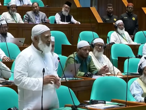 সংসদে জামায়াতে ইসলামীর আমির ও বিরোধীদলীয় নেতা শফিকুর রহমান। ছবি: ভিডিও থেকে নেওয়া 