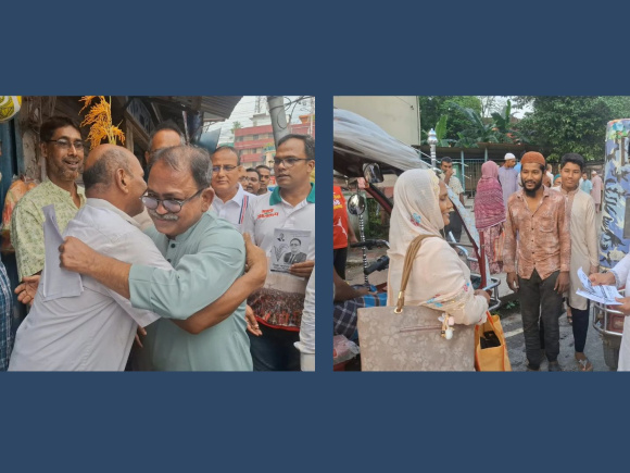 ঠাকুরগাঁও-১ উপনির্বাচনে প্রতীক বরাদ্দের পরই প্রচারণায় বিএনপি-জামায়াত প্রার্থী। ছবি: সংগৃহীত