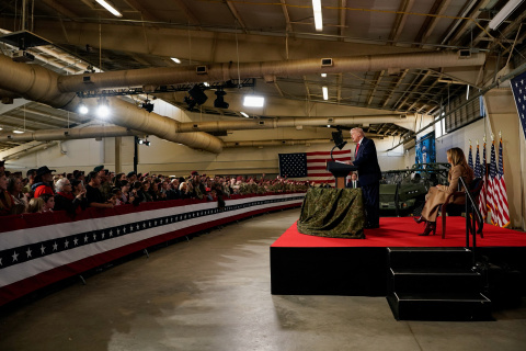 Trump in Fort Bragg/Reuters