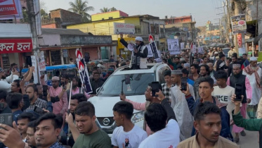 মৌলভীবাজারে নির্বাচনী প্রচারণায় হ্যান্ড মাইকের ব্যবহার। ছবি: স্টার