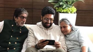 Amitabh Jaya and Abhishek Bachchan